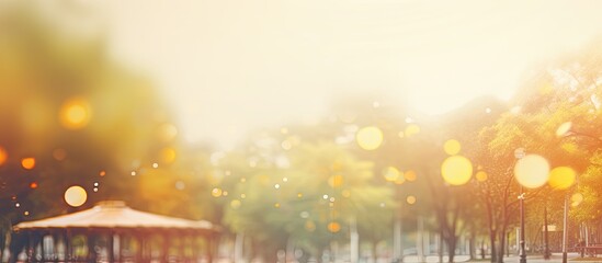 Wall Mural - defocused abstract background of park. creative banner. copyspace image