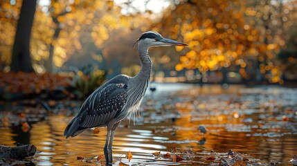 Poster - great blue heron ardea cinerea