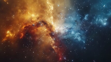 Wall Mural - A colorful galaxy with a red and yellow swirl in the middle