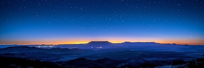Wall Mural - a beautiful night sky with a few stars and a mountain in the background