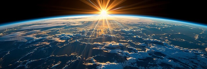 Poster - The sun is shining on the Earth, creating a beautiful and serene scene