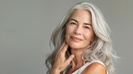 Wall Mural - The elegant gray-haired woman