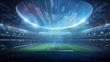 © PZPIXEL.AI - Sports stadium with real-time player performance data displayed in the air generated by AI