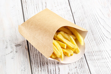 Canvas Print - Crispy salted French fry potato