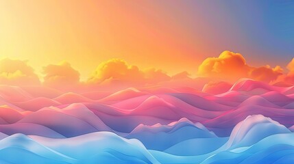 Wall Mural - Abstract sky background with colorful gradient waves