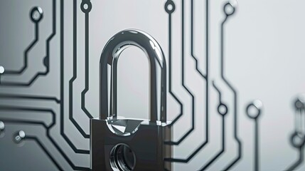 Padlock integrated with circuitry lines