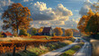 © wasan - Dutch countryside landscape with a scenic road and autumn foliage