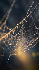 Wall Mural - spider web in the morning