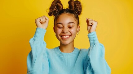 The cheerful young girl