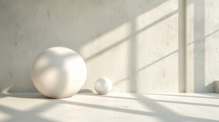 Wall Mural - White Balls in a Room