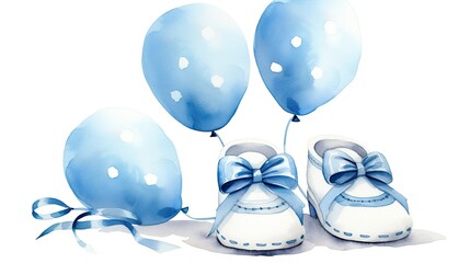 Poster - blue and white balloons