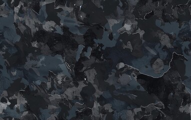 Poster - Seamless rough textured military, hunting or paintball camouflage pattern