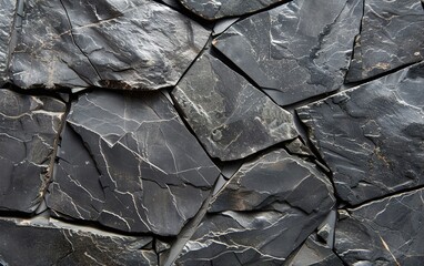 Poster - texture background slate black Dark stone rock tile board kitchen granite chipped pothole wall surface 