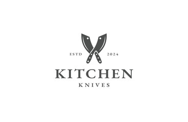 Wall Mural - Kitchen knife logo design template flat vector