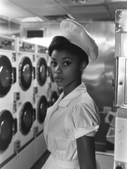 Canvas Print - Woman in laundry room