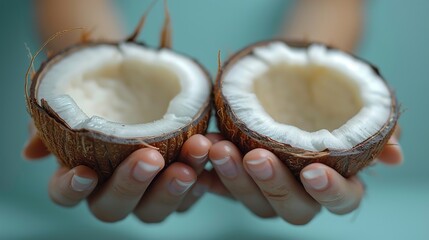 Wall Mural - coconut in hand