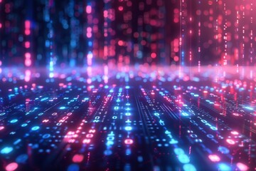 Digital Binary Technology Background created with Generative AI