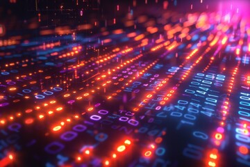 Digital Binary Technology Background created with Generative AI