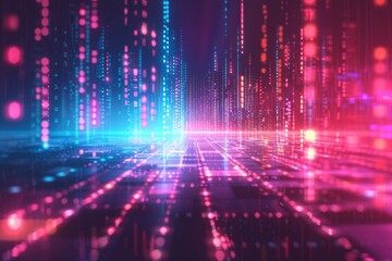 Digital Binary Technology Background created with Generative AI