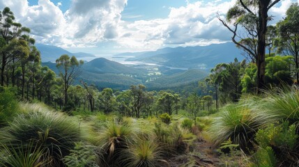 Wall Mural - Beautiful Mount Wellington in Australia with panoramic views, lush forests, and scenic hiking trails