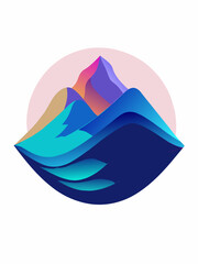 Wall Mural - Colorful Abstract Mountain Landscape Illustration