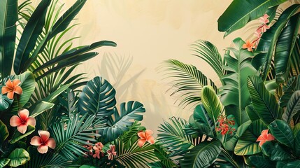 Wall Mural - Botanical wall art A lush