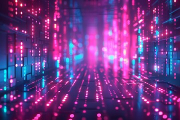 Digital Binary Technology Background created with Generative AI