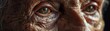 © kitidach - A detailed closeup of an elderly persons face, showing deep wrinkles and expressive eyes, aging theme, front view, character and wisdom, digital tone, complementary color scheme