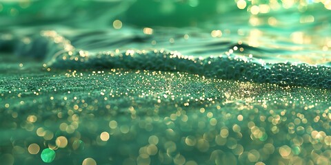 Aufkleber - Green abstract background with bokeh defocused lights
