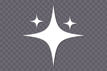 Wall Mural - Star icon collection. Twinkling stars symbols in white design. Vector SVG illustration. Design elements. isolated png transparent background