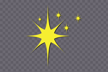 Wall Mural - Star icon collection. Twinkling stars symbols in white design. Vector SVG illustration. Design elements. isolated png transparent background