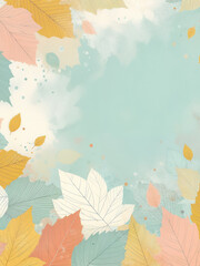 Wall Mural - Autumn background with leaves and place for text.AI