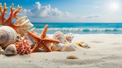photos of beach sand and sea animals on the beach sand. Caribbean starfish over wavy white sand beach such a summer vacation Photo Illustration. shells and starfish at the beach 