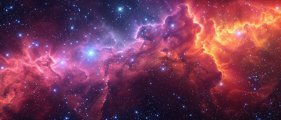 Wall Mural - journey through the vibrant hues of a cosmic nebula in the depths of space