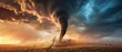 © ARTIFICIAN - Powerful Tornado Spiraling Against a Dramatic Sky