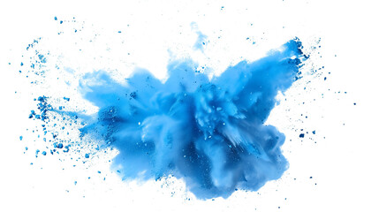 Wall Mural - Blue powder explosion effect isolated or on white background. PNG. AR 16:9 	
