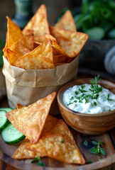 Wall Mural - Homemade Pita Chips are healthier version of the classic and so easy to make!
