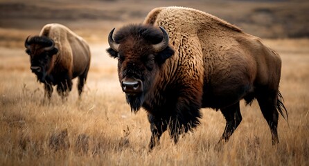 Big bison that eats grass