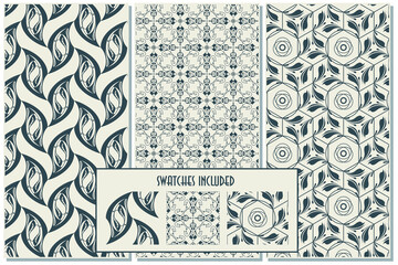 Wall Mural - victorian ornament. seamless pattern background.