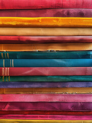 Wall Mural - A stack of colorful books with a variety of colors including red, yellow, green, and blue