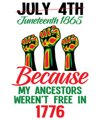 Juneteenth typography design on plain white transparent isolated background for card, shirt, hoodie, sweatshirt, apparel, tag, mug, icon, poster or badge