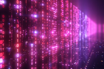 Digital Binary Technology Background created with Generative AI
