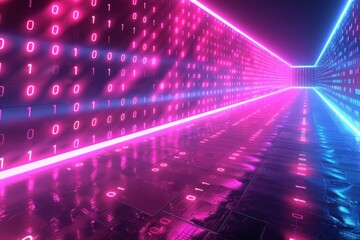 Digital Binary Technology Background created with Generative AI