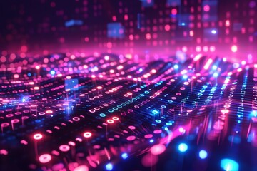Digital Binary Technology Background created with Generative AI