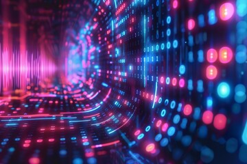 Digital Binary Technology Background created with Generative AI