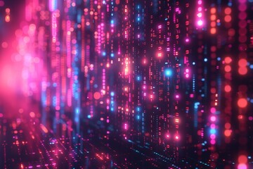Digital Binary Technology Background created with Generative AI