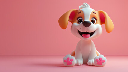 Wall Mural - Cartoon character puppy illustration for children