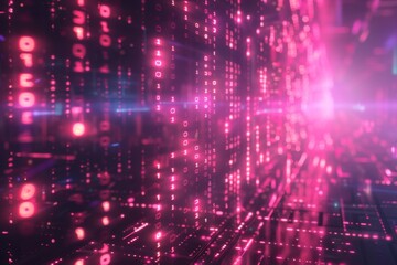 Digital Binary Technology Background created with Generative AI
