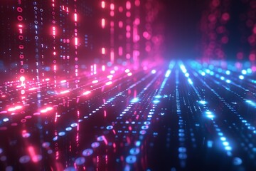Digital Binary Technology Background created with Generative AI