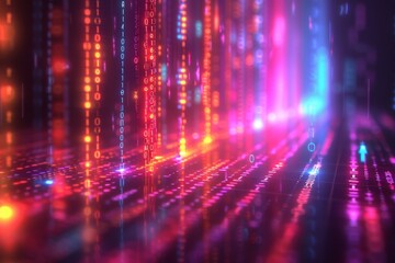 Digital Binary Technology Background created with Generative AI